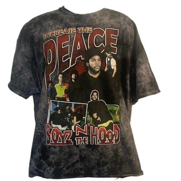 Boyz N The Hood Increase the Peace Gray Tie-Dye Graphic Tee, XL - Picture 1 of 5